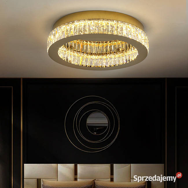 Plafon kryształowy lampa sufitowa glamour złota Warszawa sprzedam
