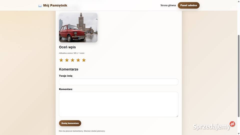 Mój pamiętnik pamiętnik online blog Pozostałe Dębno