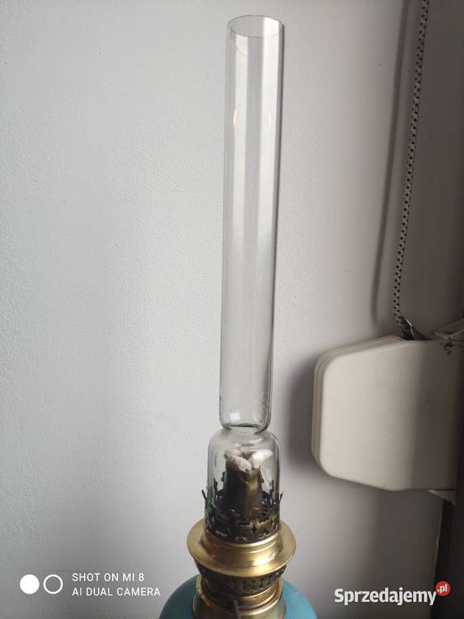 Stara francuska porcelanowa lampa naftowa 56 Antyki