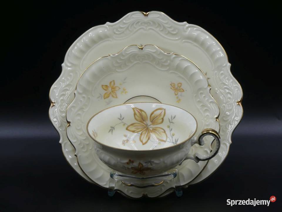 Komplet śniadaniowy Sorau Żary piękne reliefy Poznań sprzedam