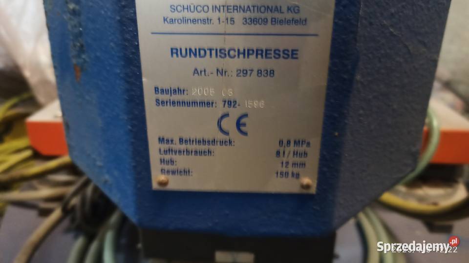 klamkownica do okien SCHUCKO Niemcy pnumatyczna Produkcja Kłodawa sprzedam