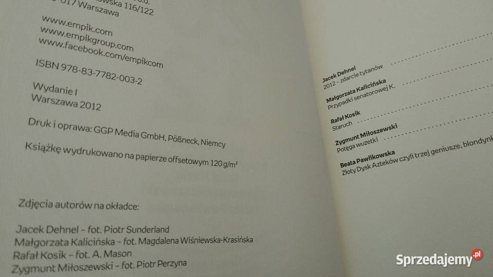2012 Empik Zdarcie tytanów Jacek Dehnel miękka Gdańsk sprzedam
