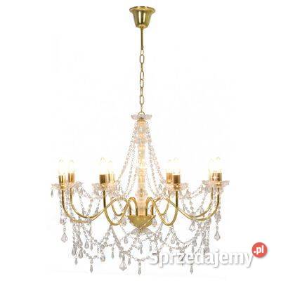 vidaXL Żyrandol z koralikami złoty 8 żarówek Warszawa sprzedam