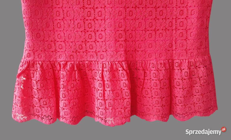 Damska elegancka bluzka koronkowa różowa bez Chrzanów