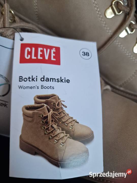 Nowe Botki damskie Cleve rozmiar 38 brązowebeż