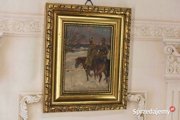 Wojciech Kossak Zwiad Patrol Polski Stary Obraz Kraków sprzedam