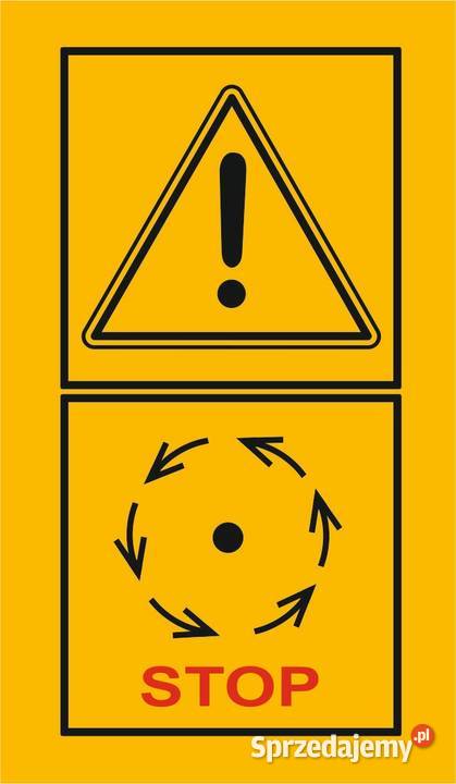 Naklejka ostrzegawcza na maszyny Kamionna sprzedam