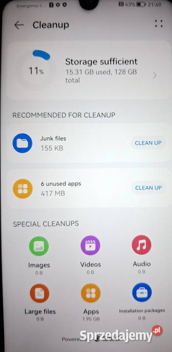 Smartfon Huawei P30 Lite 4128GB MARLX1A Biały Giżycko sprzedam