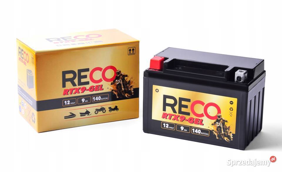 AKUMULATOR MOTOCYKLOWY RECO RTX9GEL 12V YTX9 Akumulatory motocyklowe Gniezno