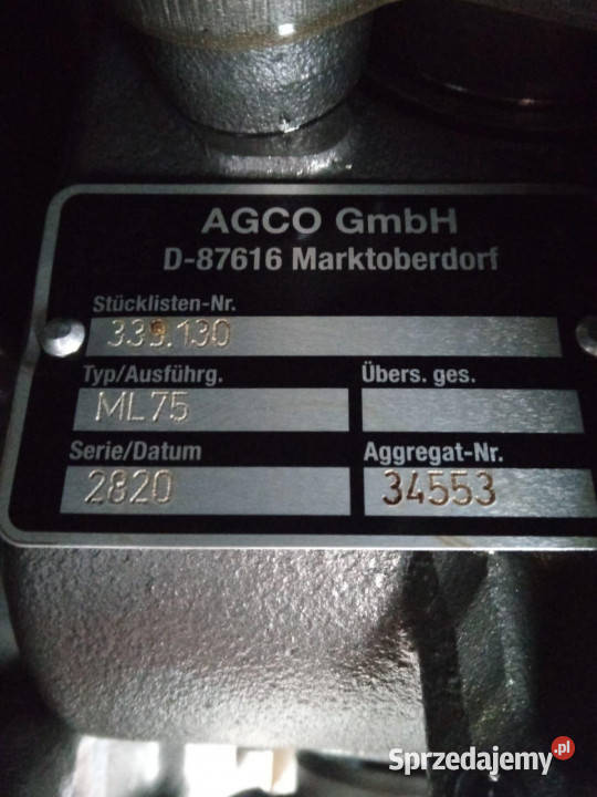 Skrzynia biegów Vario ML75 Fendt 312 wielkopolskie Jastrzębniki