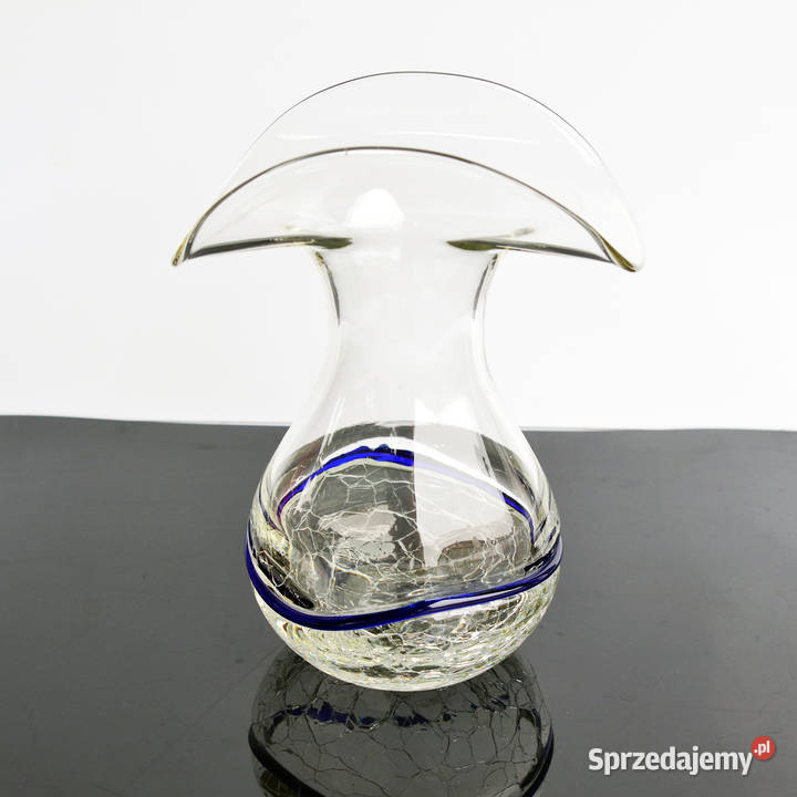Wazon ze szkła lodowego Harrachov Sklo Czechy Warszawa