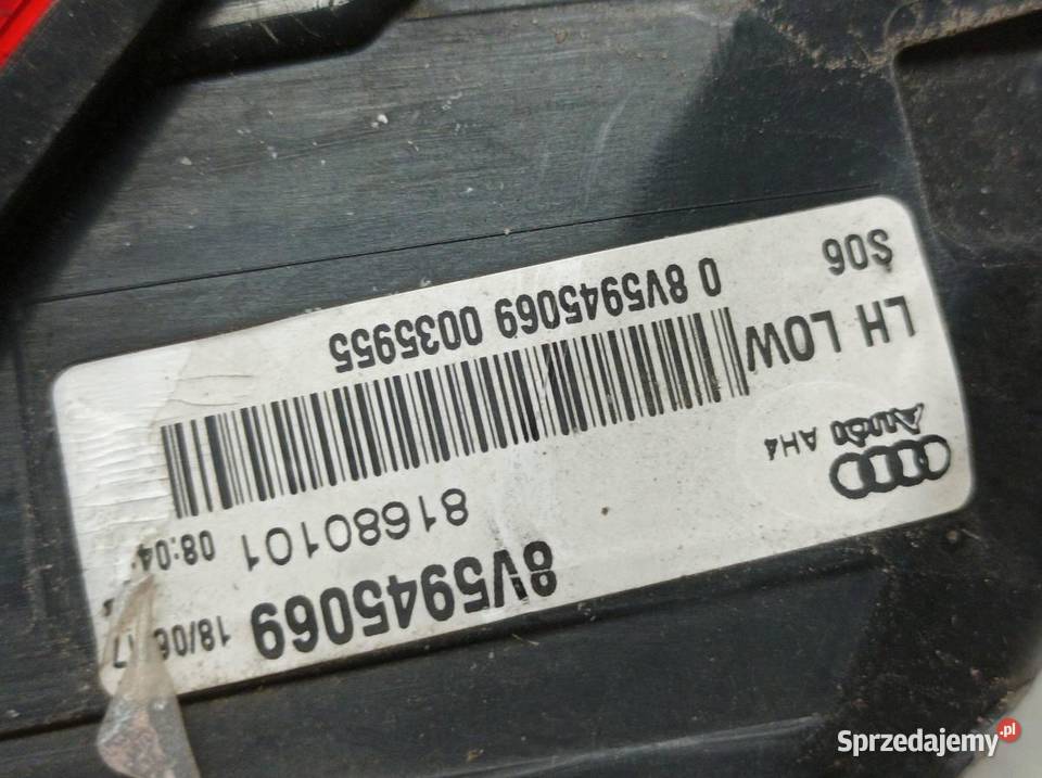 LAMPA TYŁ LEWA EU SEDAN 8V5945069 Audi A3 III