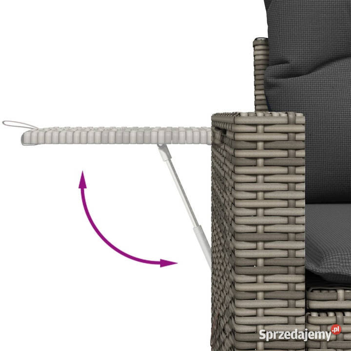 Sofa ogrodowa z poduszkami 2osobowa szara Warszawa