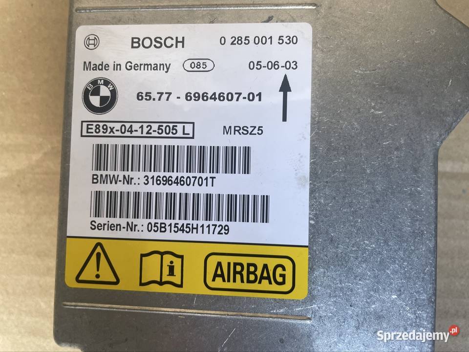 6964607 moduł sterownik poduszek airbag bmw e81 zachodniopomorskie Szczecin