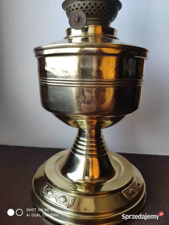 Stara mosiężna pucharowa lampa naftowa XIX w Kraków