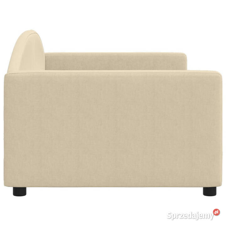 Sofa z funkcją spania kremowe obita tkaniną Warszawa