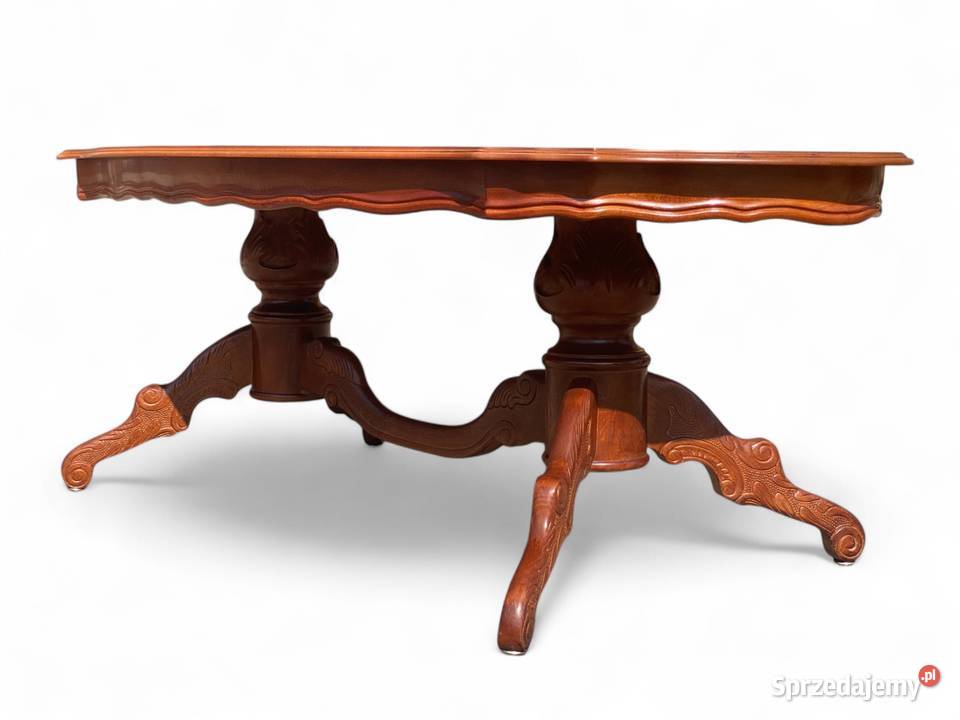 Owalny intarsjowany stolik kawowy ława jasny Gryfice sprzedam