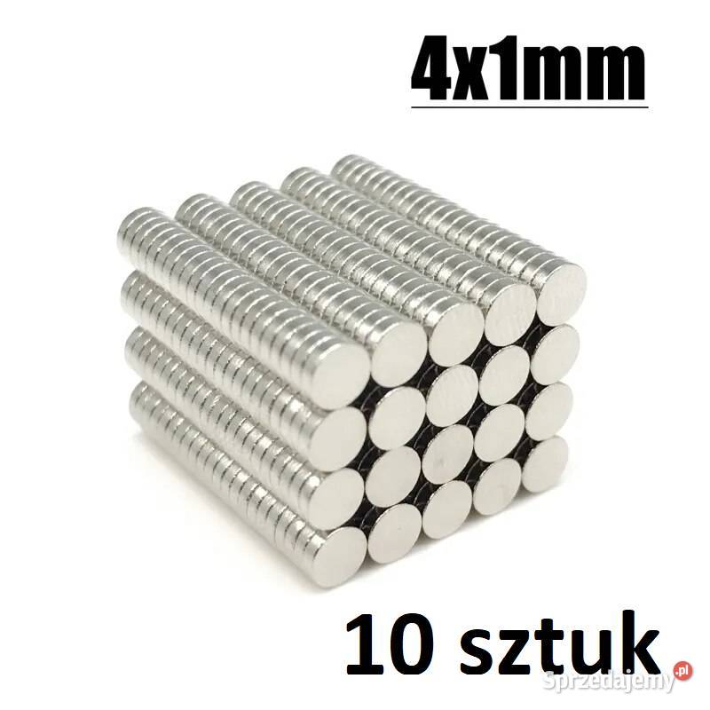 Silny magnes neodymowy walcowy 4x1mm 10 sztuk mazowieckie Płock