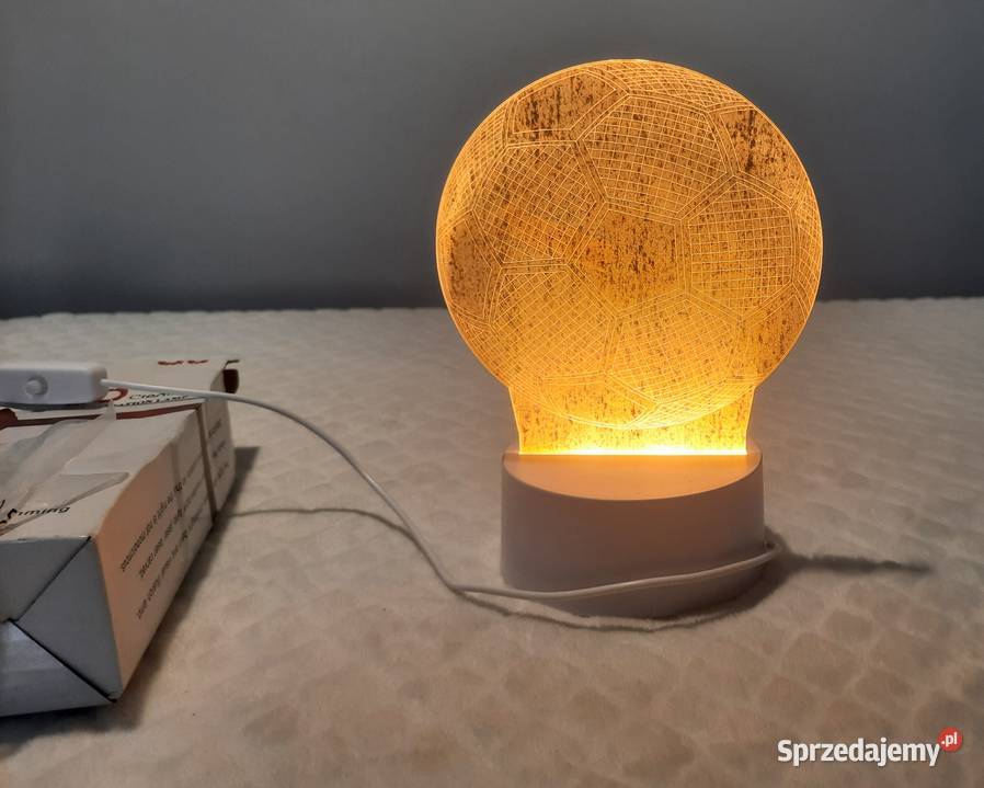 Nocna lampka LED piłka nożna zasilana USB 18 śląskie Czeladź