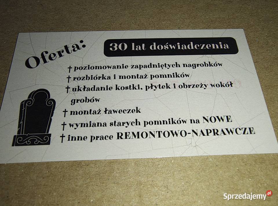 Prace cmentarne REMONTOWONAPRAWCZE małopolskie Wolbrom