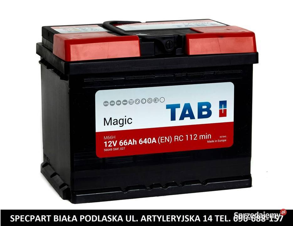 Akumulator TAB MAGIC 66Ah 640A wysoki akumulatory Biała Podlaska