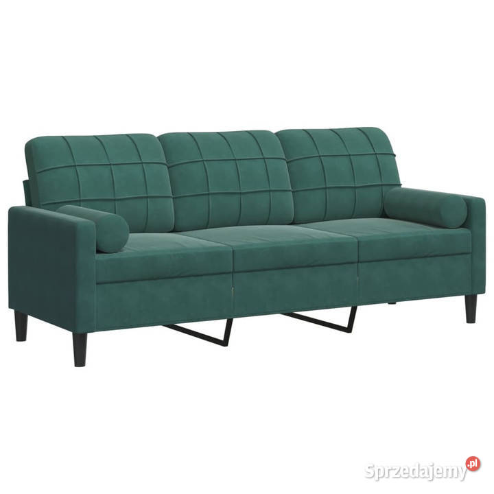 3osobowa sofa z poduszkami ciemnozielona 180 Warszawa sprzedam