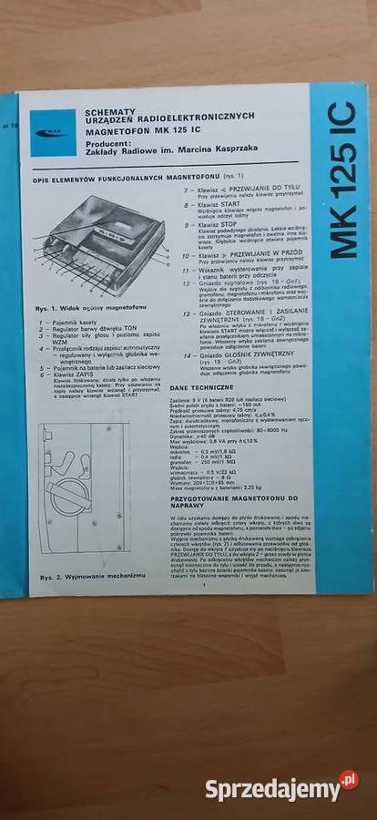 Magnetofon kasetowy Unitra MK 125 automatic z Kraków