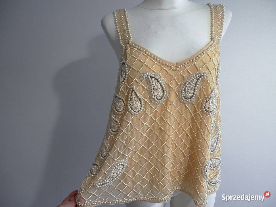 Bluzka Wieczorowa Imprezowa Balowa Kremowa Łomża sprzedam