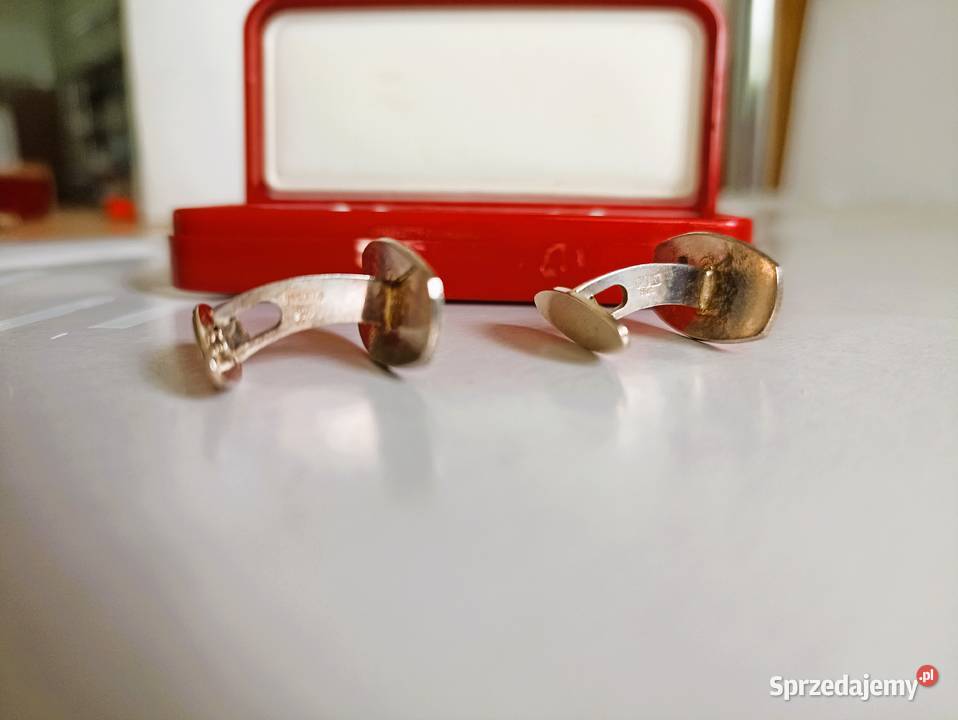 Spinki mankietowe męskie srebrne vintage Bełchatów sprzedam