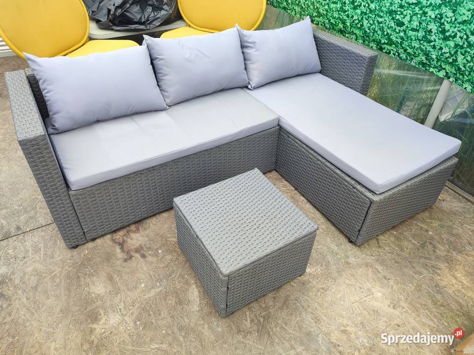 Narożnik do ogrodu technorattan plus stolikpufa Wschowa