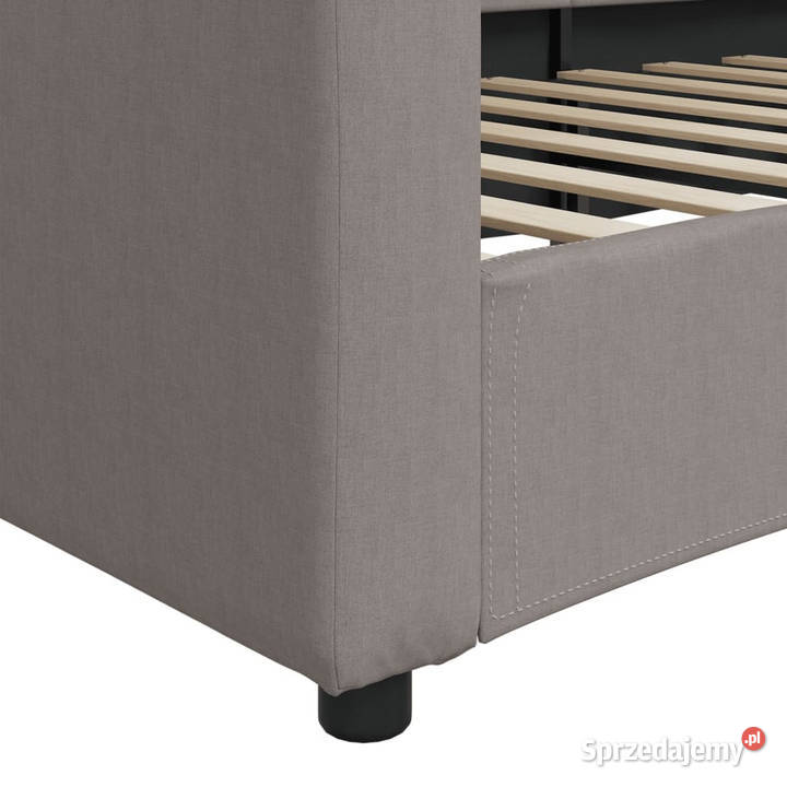Sofa z funkcją spania kolor taupe obite tkaniną Łóżka Warszawa
