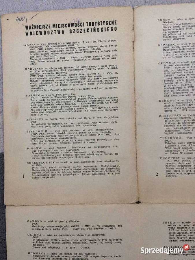 404 Mapa Turystyczna Województwa Szczecińskiego Szczecin