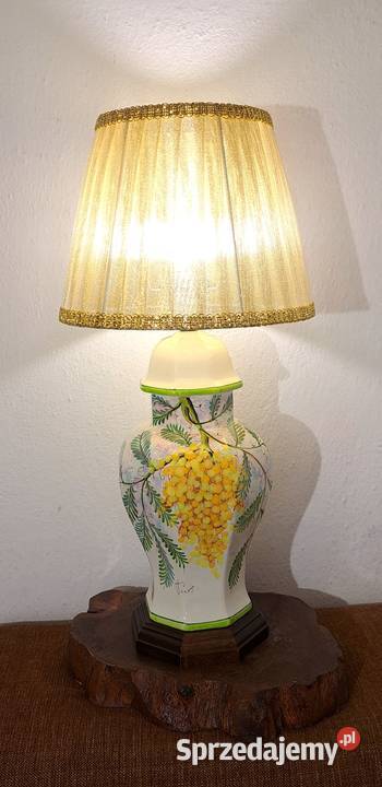porcelanowa sygnowana ręcznie malowana lampa Warszawa