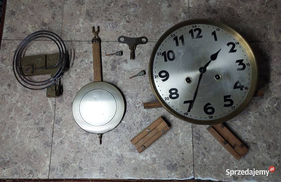 163 Zestaw mechanizm starego zegara ściennego Tczew