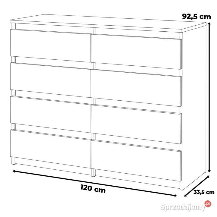 Komoda 8 Szuflad Beton Biały Hugo Młodzieżowa Komody warmińsko-mazurskie Elbląg