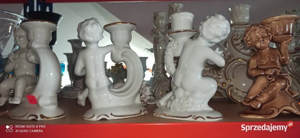 Białe świeczniki z Puto porcelana Bez sygnatury Gdańsk