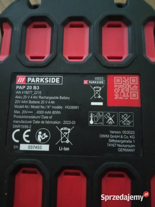 Pilarka tarczowa akumulatorowa parkside krajzega Myślenice sprzedam