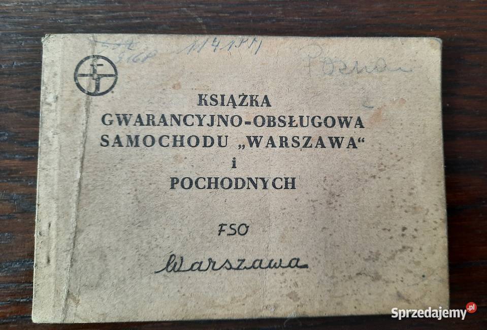 PRL książka gwarancyjnoobsługiwa serwisowa FSO Plewiska