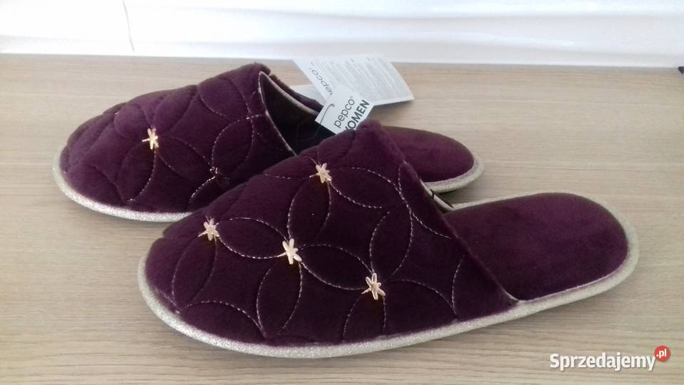 Pantofle damskie bordowe nowe do sprzedania Kraków