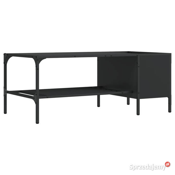 Stolik kawowy z półką czarny 100x51x40 WM837732