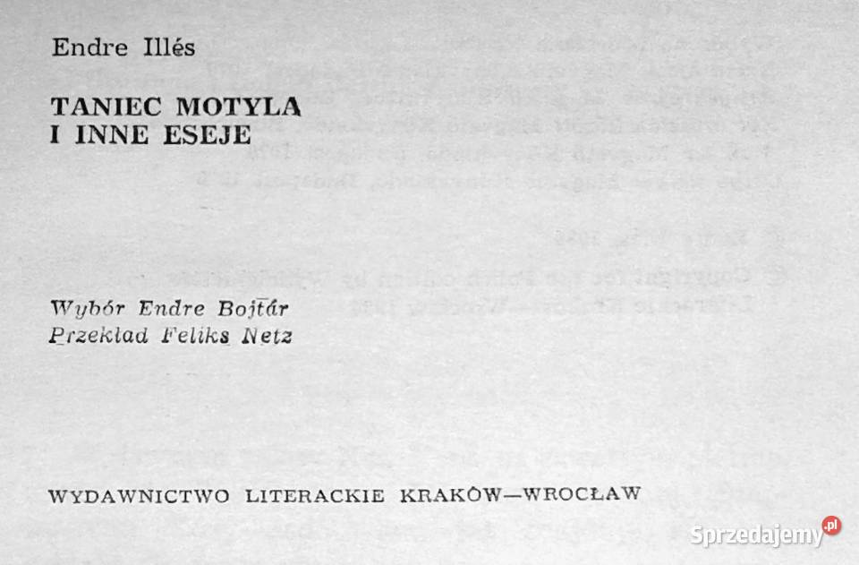 Taniec motyla Endre Illes Rok wydania 1986 Chełm