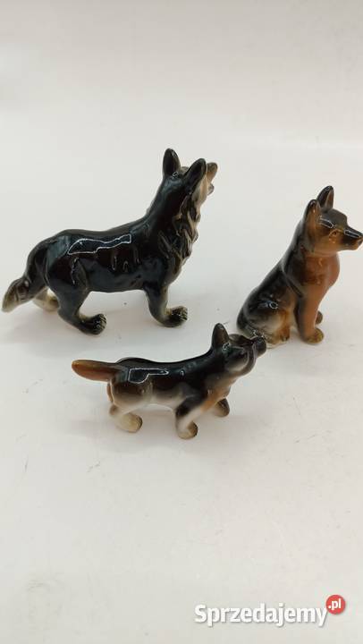 Figurka ozdoba malutkie pieski owczarki kolekcja lubelskie Zamość