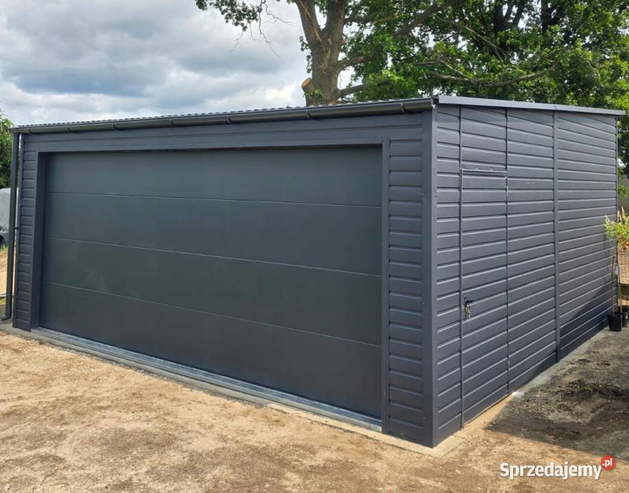Garaż blaszany 5x6 jednospadowy na przód z bramą małopolskie