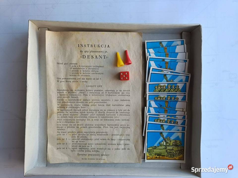 DESANT gra planszowa strategiczna z czasów PRL Wiek od 14 Gdynia