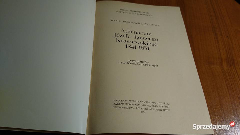 Athenaeum Józefa Ignacego Kraszewskiego Wanda literaturoznawstwo Gdańsk