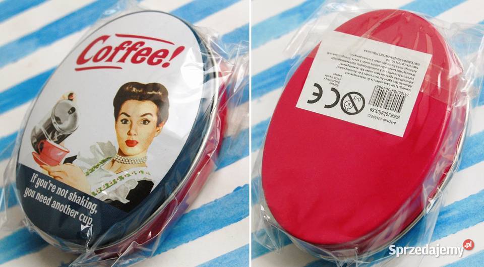 Mała owalna puszka pin up girl housewife retro Lublin