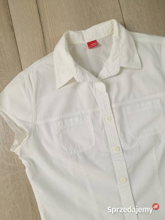 Damska biała bawełniana bluzka koszulowa Rozmiar 36(S) Dębica