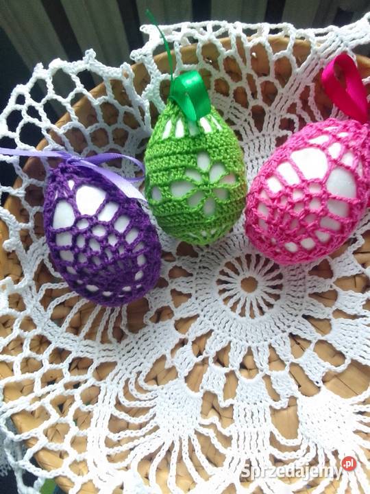 Pisanki koszulki na jajka szydełkowe wielkanoc lubelskie Garbów