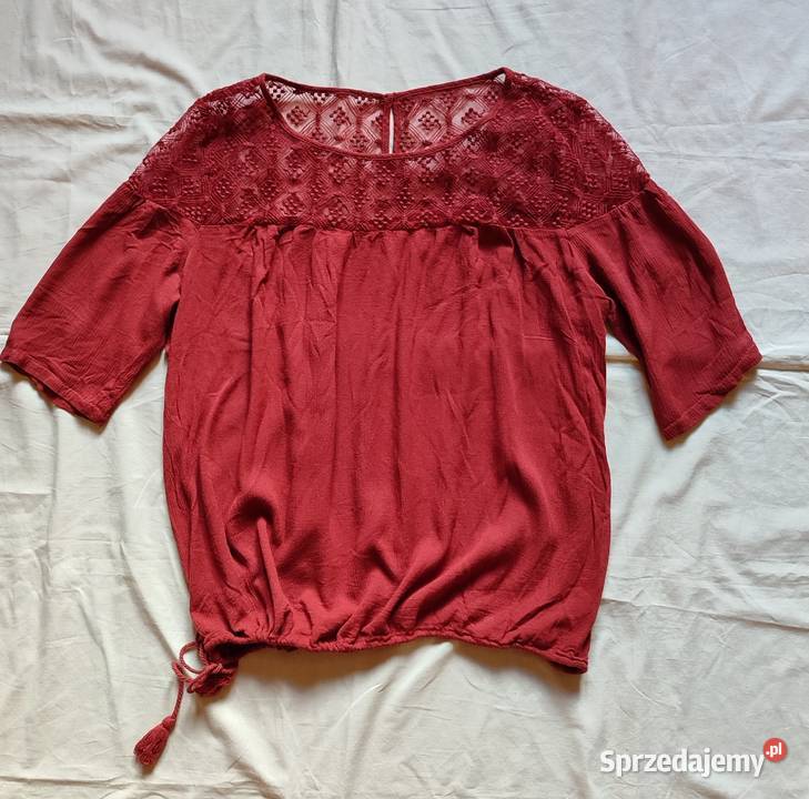 ceglasta bluzeczka z koronką r L XL Rozmiar 40(L) pomorskie Gdańsk sprzedam