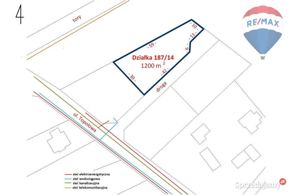 Działka budowlana 1200 m2 Jesionka gm Wiskitki